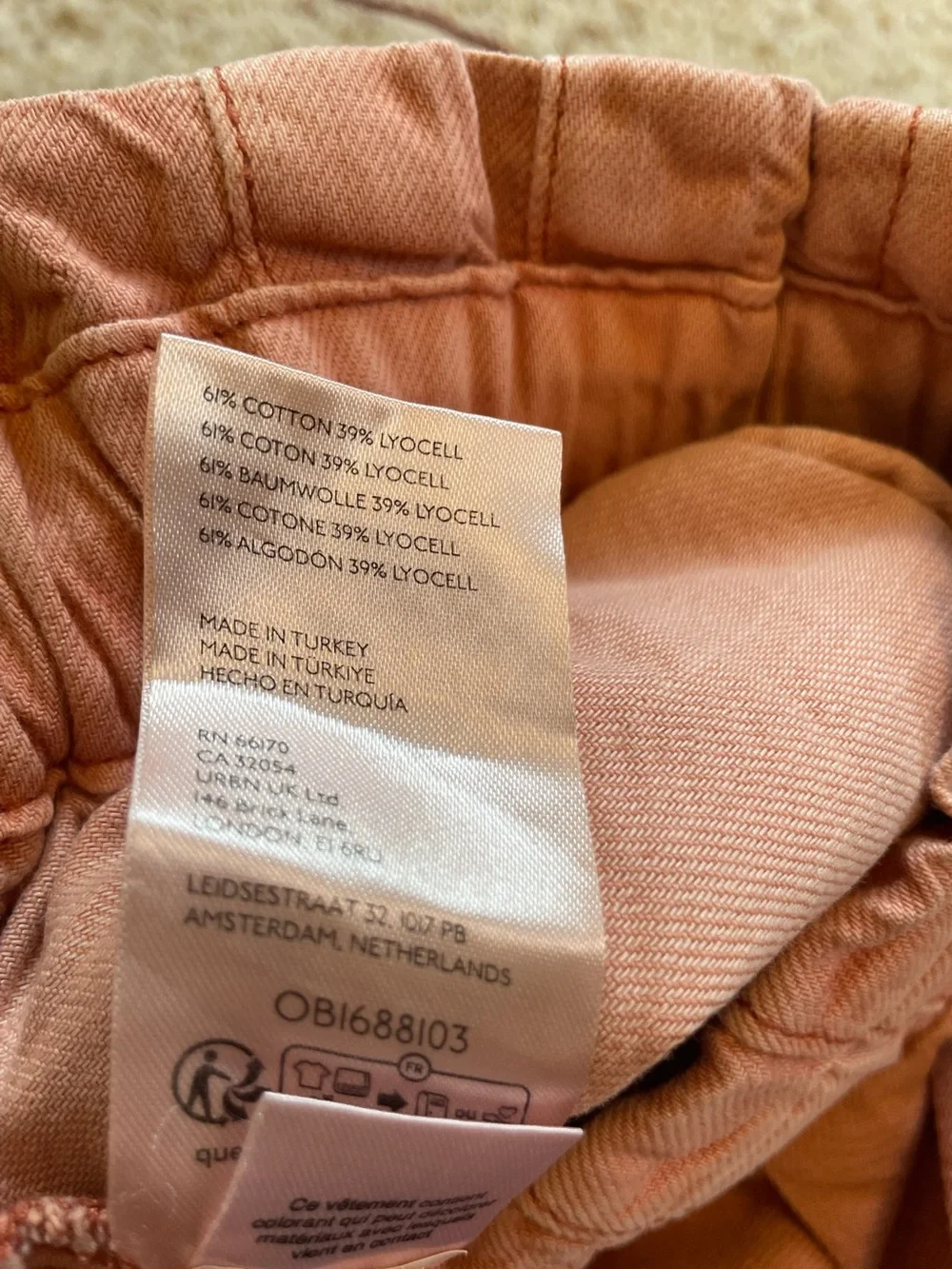 Pilcro Wide-Leg Cropped Pants in Dusty Peach
